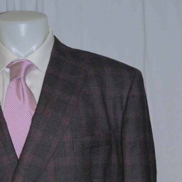Brooks Brothers Custom Made Current Gray Plaid Double Breasted Suit 48R - Picture 1 of 16